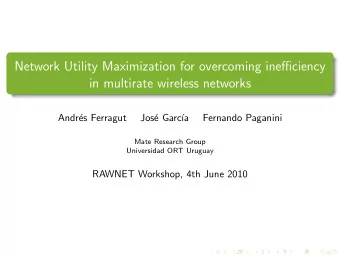 Network Utility Maximization for overcoming inefficiency  in multirate wireless networks  Andr