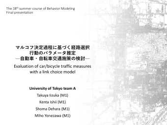 Evaluation of car/bicycle traffic measures  with
