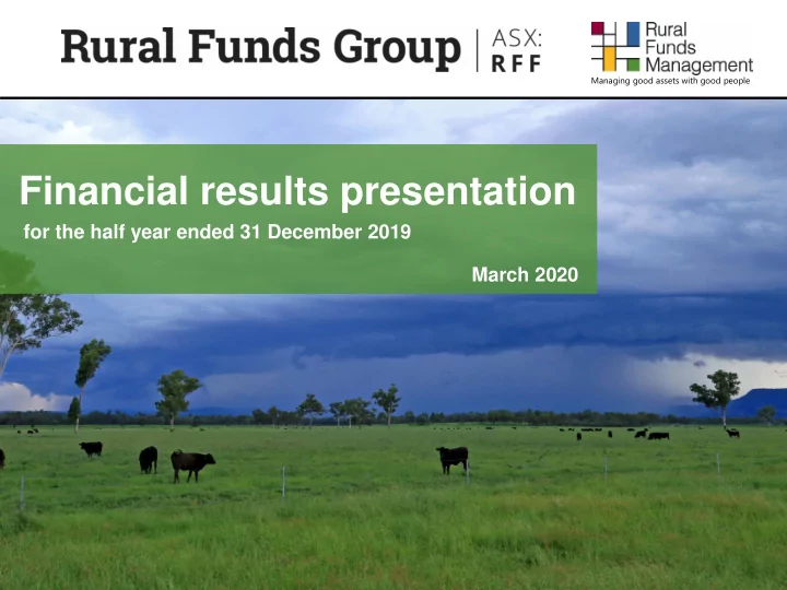 financial results presentation