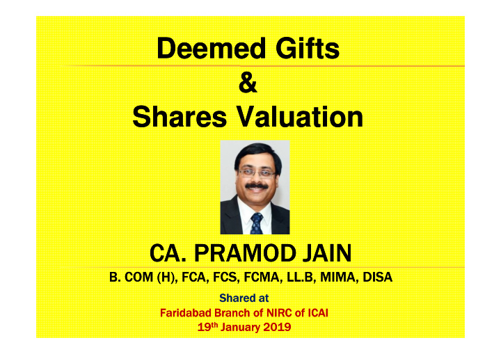 deemed gifts deemed gifts shares valuation shares