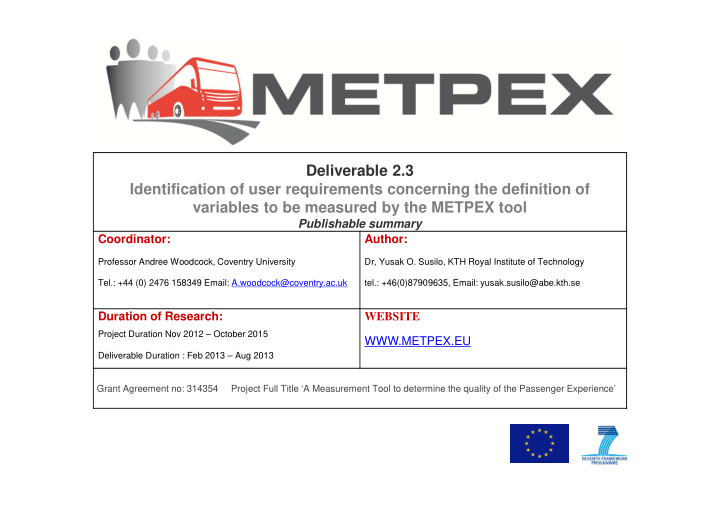 deliverable 2 3 identification of user requirements