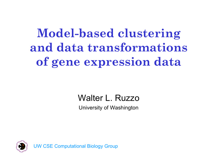 model based clustering and data transformations of gene