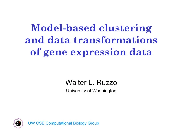 model based clustering and data transformations of gene