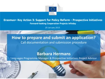 Barbara Hermans  Languages Programme Manager &amp; Prospective Initiatives Project Advisor  Outline