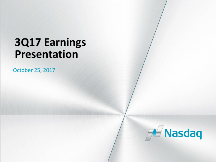 3q17 earnings presentation