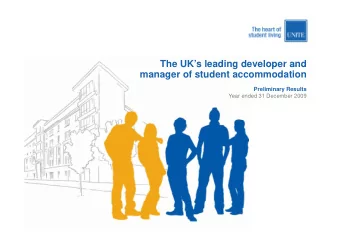 The UKs leading developer and  The UK s leading developer and  manager of student accommodation