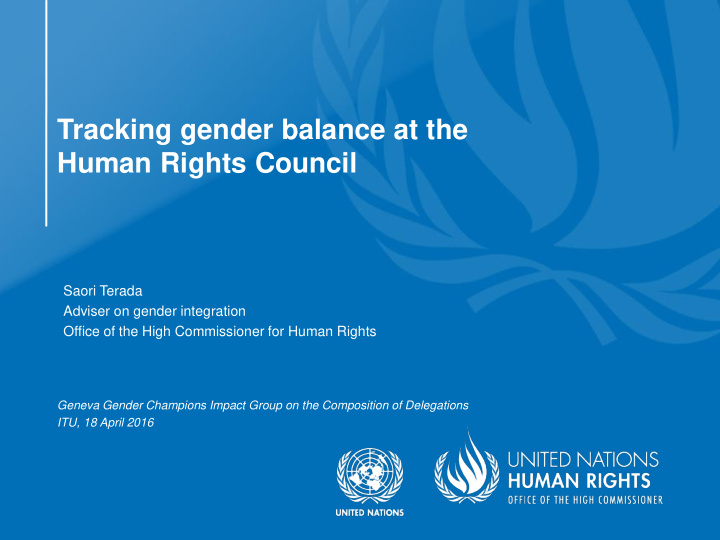 tracking gender balance at the human rights council