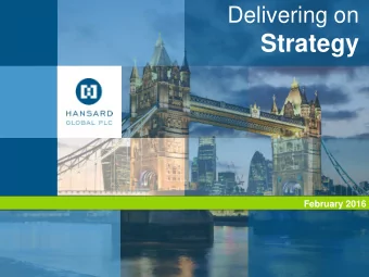 February 2016  Disclaimer  This presentation does not constitute an invitation to subscribe for or