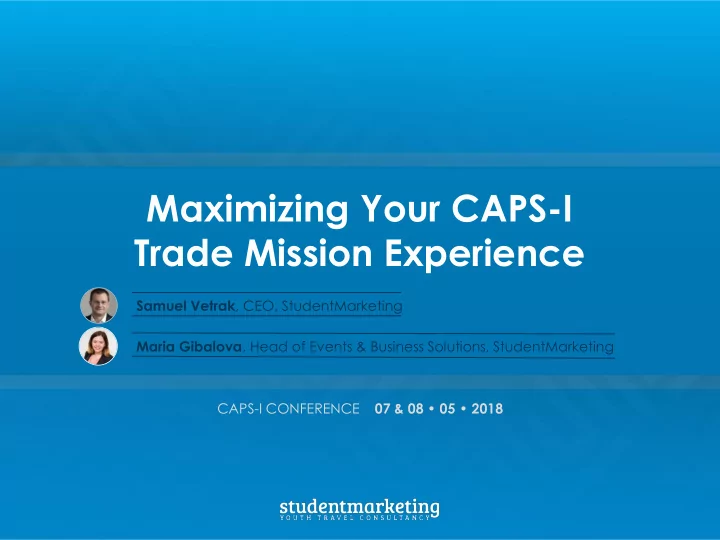 trade mission experience