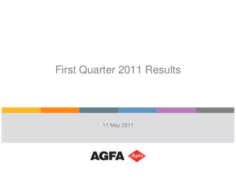 First Quarter 2011 Results  11 May 2011 Profit &amp; Loss: Key Figures (in million Euro)  Q1 '10