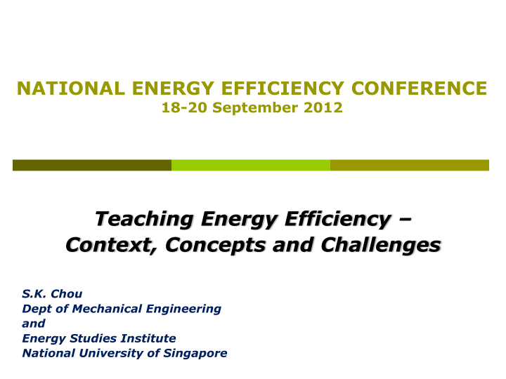 teaching energy efficiency context concepts and challenges