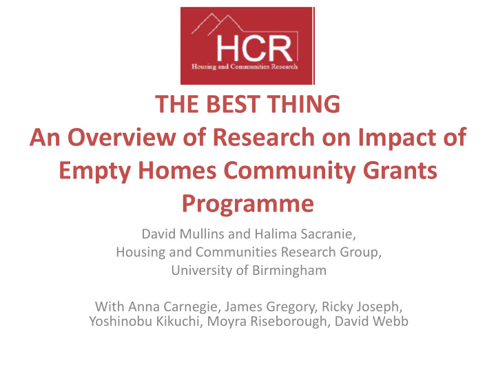 an overview of research on impact of