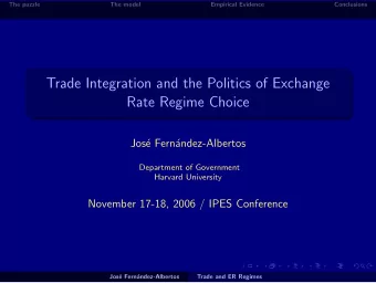 Trade Integration and the Politics of Exchange  Rate Regime Choice  Jos  e Fern  andez-Albertos