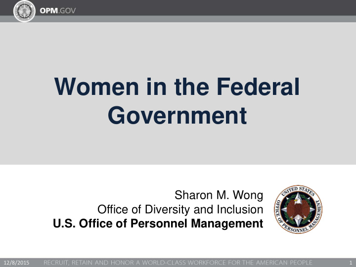 women in the federal government