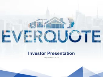 Investor Presentation  December 2018  1  Proprietary and confidential  Disclaimer  This