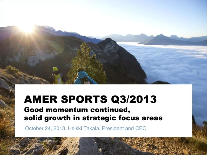 amer sports q3 2013