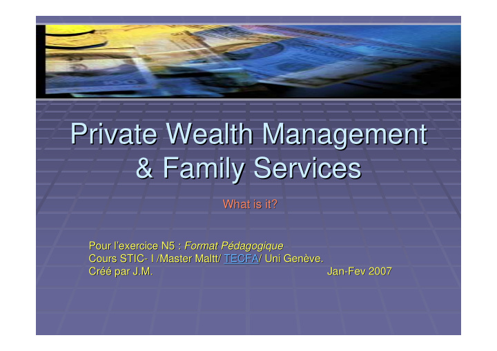 private wealth management private wealth management