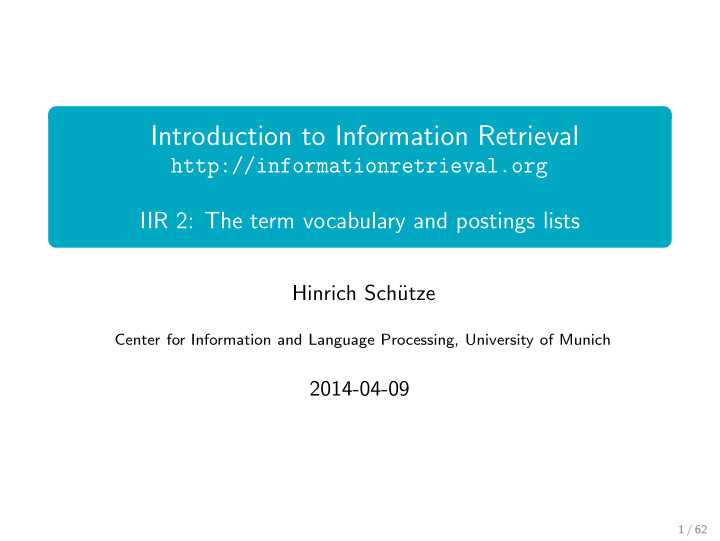 introduction to information retrieval