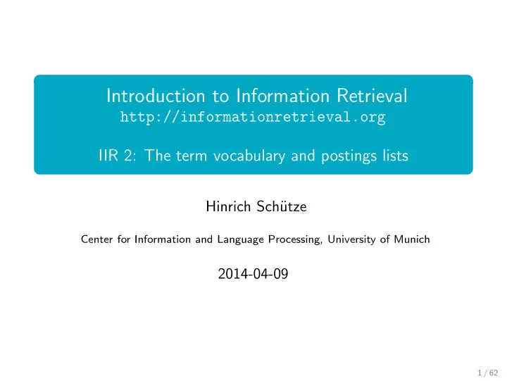 introduction to information retrieval