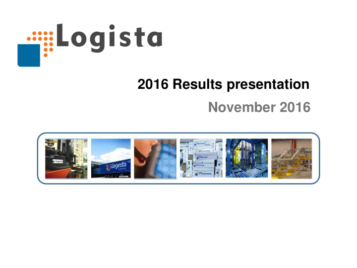 2016 results presentation november 2016 disclaimer