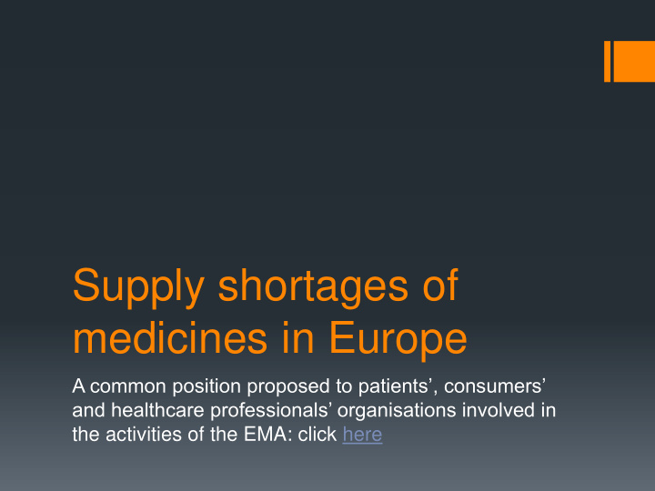 medicines in europe