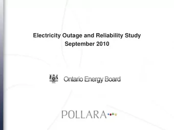 Electricity Outage and Reliability Study  September 2010  Contents  Methodology  Key Findings