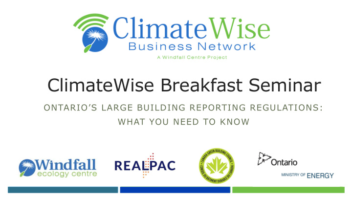 climatewise breakfast seminar