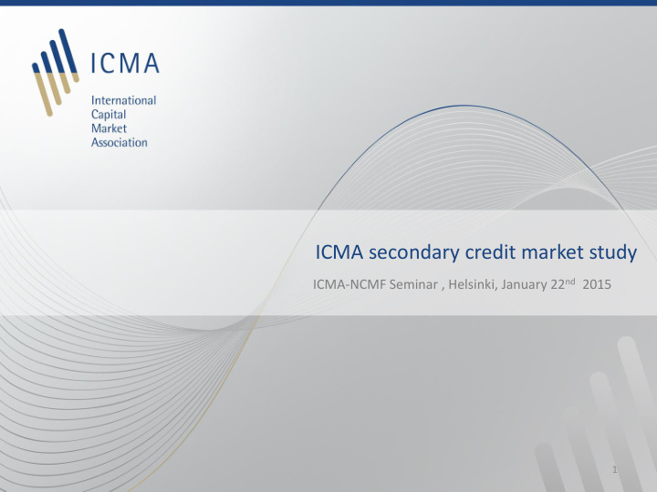icma secondary credit market study