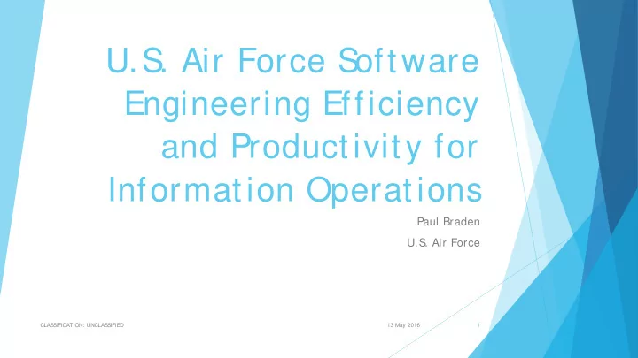 u s air force s oftware engineering efficiency and