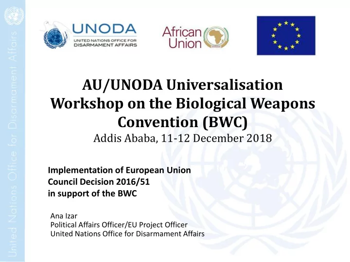 workshop on the biological weapons