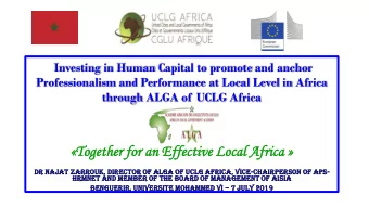 Tog  oget  ether  her for  or an  n Ef  Effec  ective  ve Lo  Loca  cal Af  Africa  ca     Dr