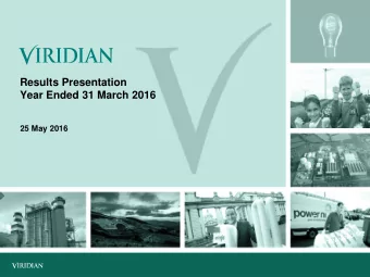 Results Presentation  Year Ended 31 March 2016  25 May 2016  Forward looking statements  This