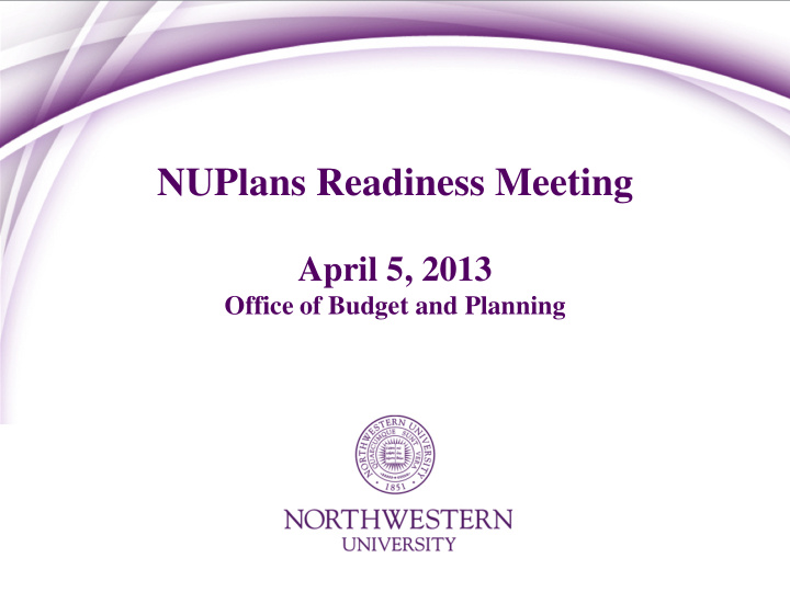 nuplans readiness meeting