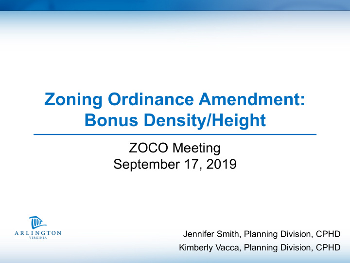 zoning ordinance amendment bonus density height