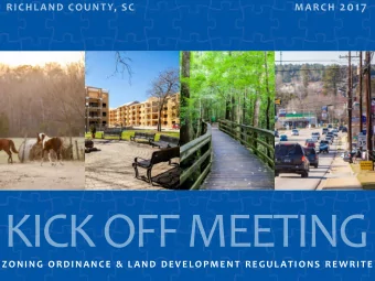 ZONING ORDINANCE &amp; LAND DEVELOPMENT REGULATIONS REWRITE  PLAN COLUMBIA WORKSHOP  AGENDA  THE