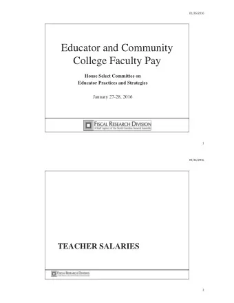 Educator and Community  College Faculty Pay  House Select Committee on  Educator Practices and