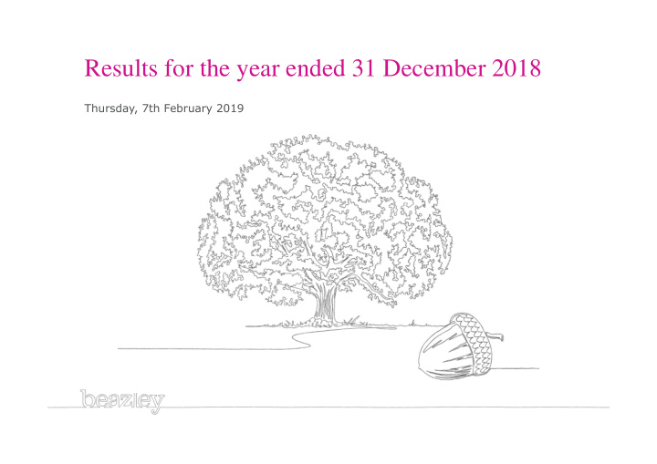 results for the year ended 31 december 2018