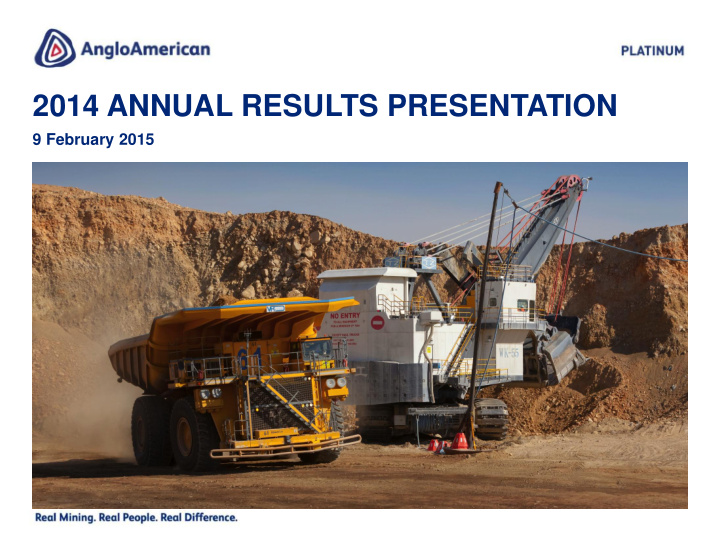 2014 annual results presentation