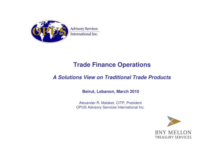 trade finance operations