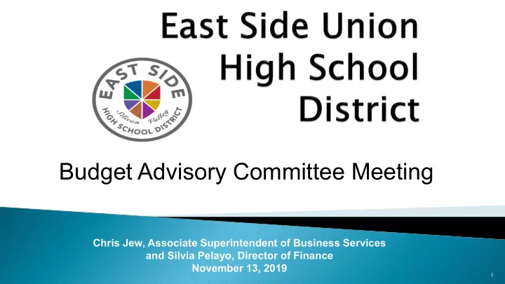 budget advisory committee meeting