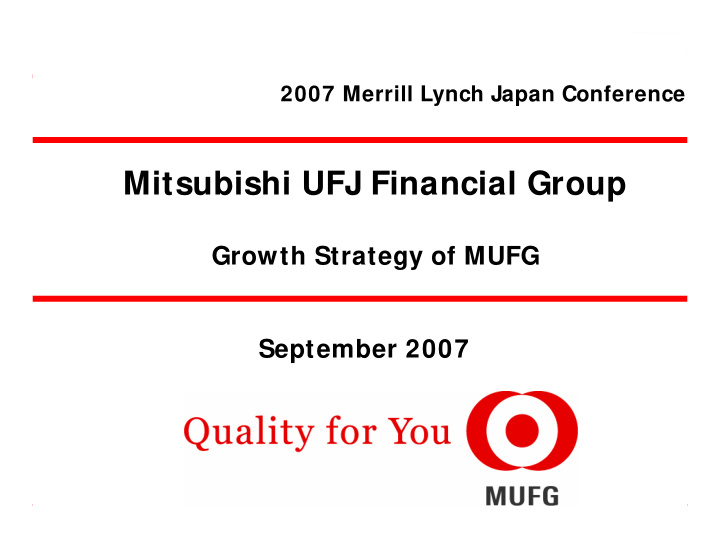 mitsubishi ufj financial group