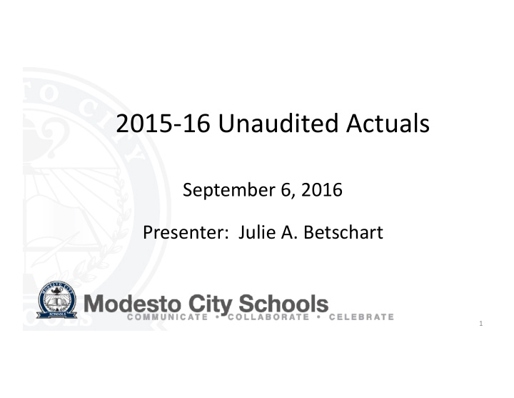 2015 16 unaudited actuals