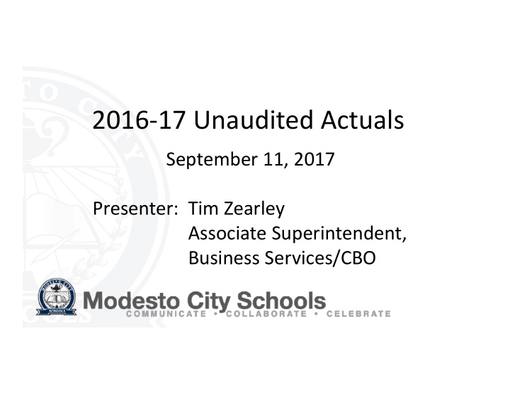 2016 17 unaudited actuals