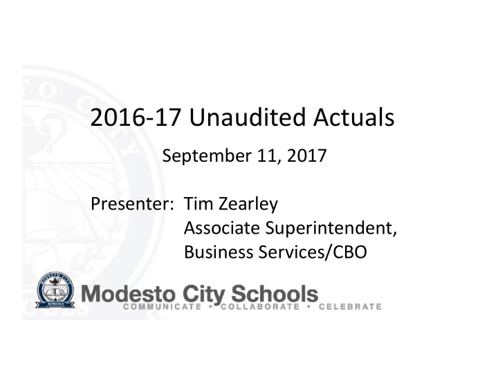2016 17 unaudited actuals