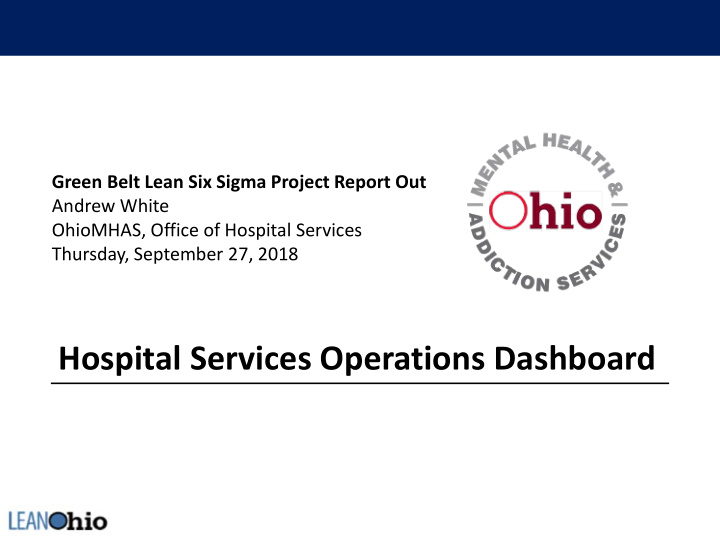 hospital services operations dashboard overview