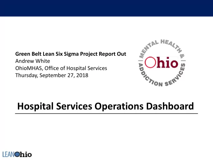 hospital services operations dashboard overview