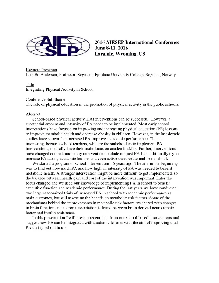 2016 aiesep international conference june 8 11 2016