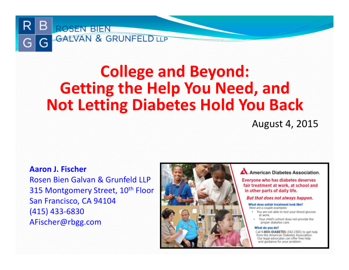 college and beyond getting the help you need and not