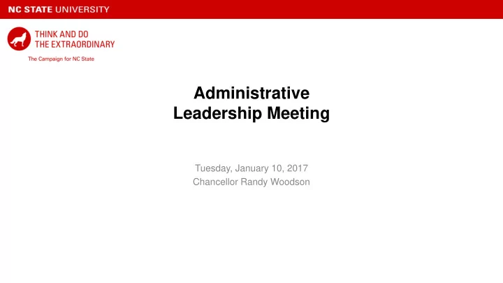 administrative leadership meeting