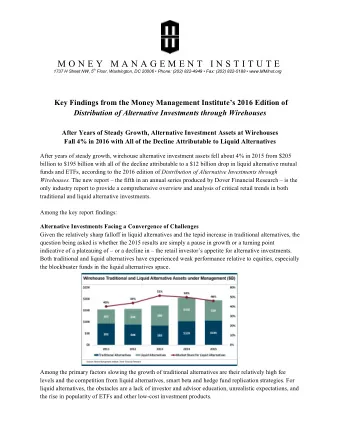 M O N E Y  M A N A G E M E N T  I N S T I T U T E th Floor, Washington, DC 20006  Phone: (202)